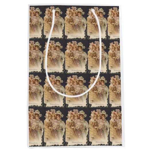 Vakantie  Victoriaans Kerstcadeauzakje Medium Cadeauzakje (Voorkant)