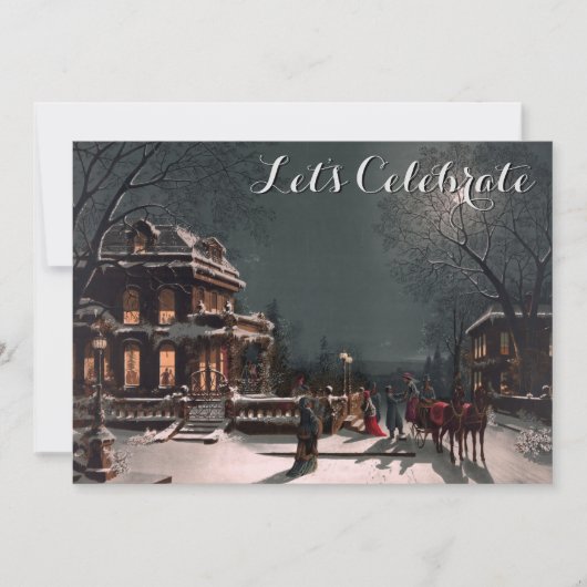  vakantie Victoriaans kerstfeest Kaart (Voorkant)