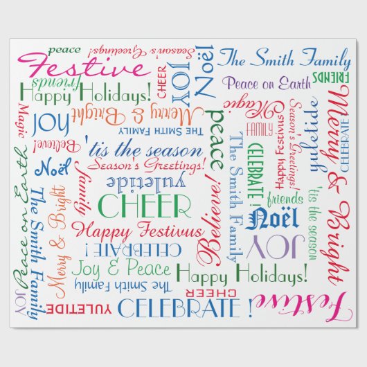 Vakantie vieren! Coole klantnaam Cadeaupapier (Vlak)