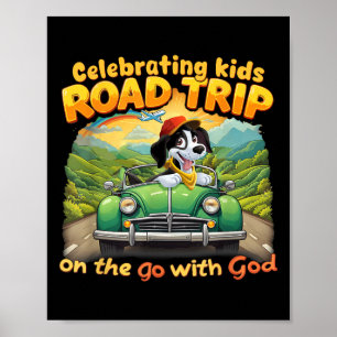 Vakantie vieren met kinderen Road Trip On The Go W Poster
