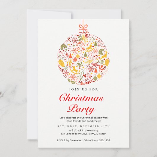 Vakantie viering Kerstfeest uitnodiging (Voorkant)