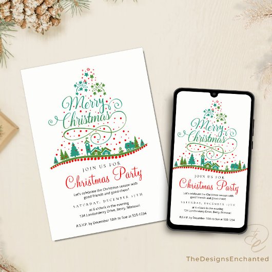 Vakantie viering Kerstfeest uitnodiging