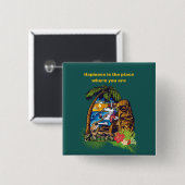 Vakantie Vierkante Button 5,1 Cm (Voorkant /achterkant)