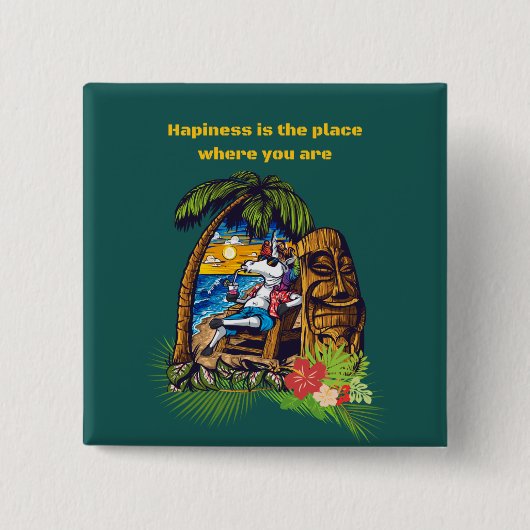 Vakantie Vierkante Button 5,1 Cm (Voorkant)