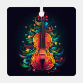 Vakantie viool Kerstboom metalen ornament (Voorkant)