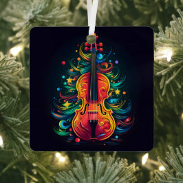 Vakantie viool Kerstboom metalen ornament
