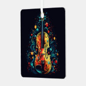 Vakantie viool Kerstboom metalen ornament (Voorkant links)