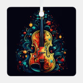 Vakantie viool Kerstboom metalen ornament (Voorkant)