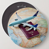 Vakantie vliegen ronde button 6,0 cm (Voorkant /achterkant)