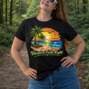 Vakantie voelt goed Coastal Summer Plus Size T-shi Grote Maat T-shirt