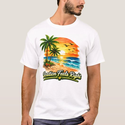 Vakantie voelt goed Unisex Basic T-Shirt Nederland (Voorkant)