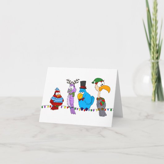 Vakantie Vogels op een Draadkaart Kaart (Voorkant)