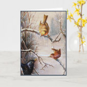 Vakantie Vogels Victoriaans kerst Kaart