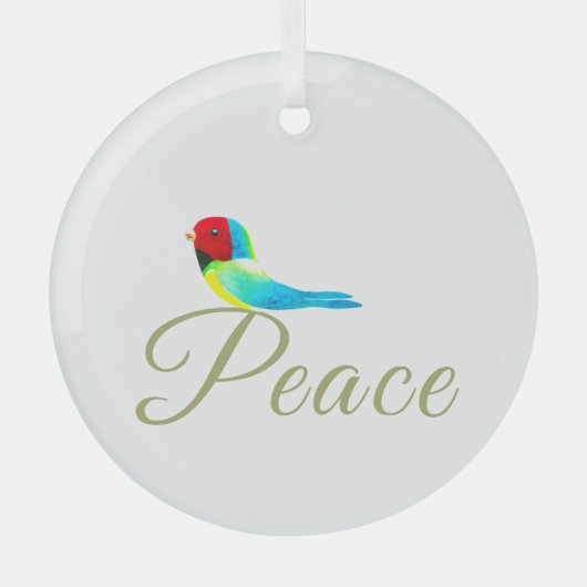 Vakantie Vogeltje Boodschapper van Vrede Glas Ornament (Voorkant)