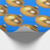 Vakantie voor blauwe en goudkerstdecoratie cadeaupapier (Hoek)