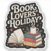 Vakantie voor boekliefhebbers – Gezellig literair  Sticker (Voorkant)