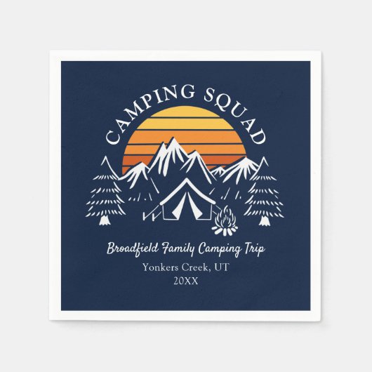 Vakantie voor Camping Squad Matching Family Vackin Servet (Voorkant)