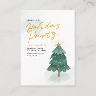Vakantie voor de feestdag met de gouden kerstboom visitekaartje