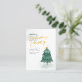 Vakantie voor de feestdag met de gouden kerstboom  visitekaartje (Staand voorkant)