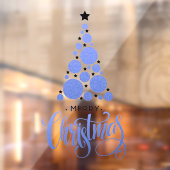 Vakantie voor feestdag met blauwe kerstbomen raamsticker (Vel 2)