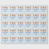 Vakantie voor feestdag met feestdag in het blauwe  cadeaupapier (Vlak)