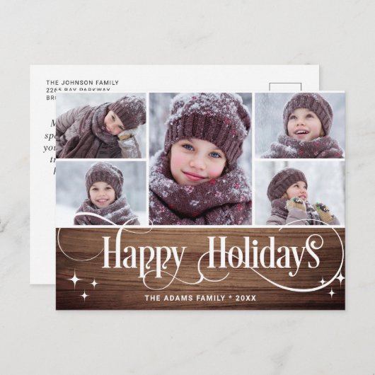 Vakantie voor feestdag met feestdag met feestelijk briefkaart (Voorkant / Achterkant)