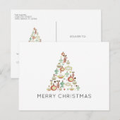 Vakantie voor feestdag met feestelijke kerstbomen feestdagenkaart (Voorkant / Achterkant)