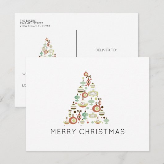 Vakantie voor feestdag met feestelijke kerstbomen feestdagenkaart (Voorkant / Achterkant)
