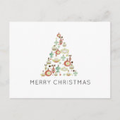 Vakantie voor feestdag met feestelijke kerstbomen feestdagenkaart (Voorkant)