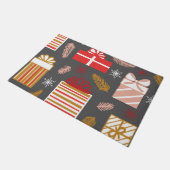 Vakantie voor feestdag met prettige kerstretro deurmat (Schuin)