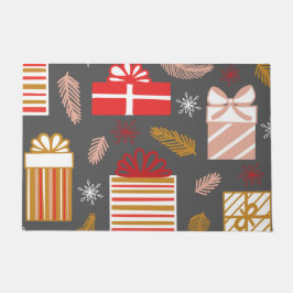 Vakantie voor feestdag met prettige kerstretro deurmat