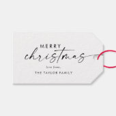 Vakantie voor feestdag voor vrolijk kerstfeest in cadeaulabel (Voorkant (Horizontaal))