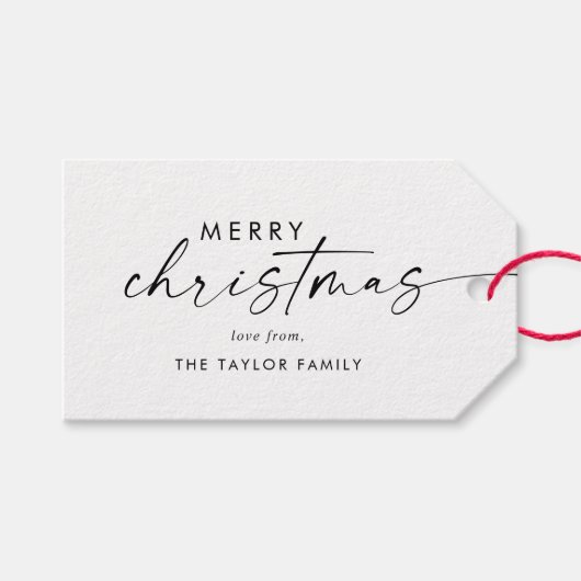 Vakantie voor feestdag voor vrolijk kerstfeest in  cadeaulabel (Voorkant (Horizontaal))