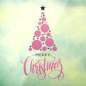 Vakantie voor feestdag voor vrolijk kerstroze bome raamsticker (Vel 3)