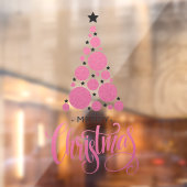 Vakantie voor feestdag voor vrolijk kerstroze bome raamsticker (Vel 2)