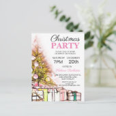 Vakantie voor feestdagen in de kerstboomkoortsroze briefkaart (Staand voorkant)