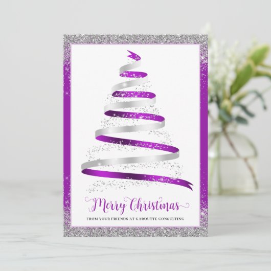 Vakantie voor feestdagen met feestelijke kerstbome feestdagenkaart (Staand voorkant)
