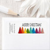 Vakantie voor feestdagen voor Merry Kerstregenboog Etiket (Insitu)