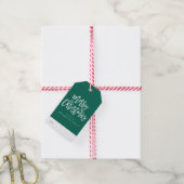 Vakantie voor groene en witte kerst cadeaulabel (Met Touw)