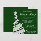 Vakantie voor groene en zilveren kerstbomen kaart (Voorkant / Achterkant)