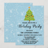 Vakantie voor groene kerstbomen Blauwe sneeuw Kaart (Voorkant / Achterkant)