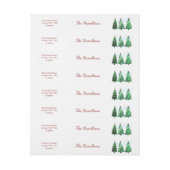 Vakantie voor heerlijke Waterverf kerstbomen Omwikkelbaar Adreslabel (Vel)