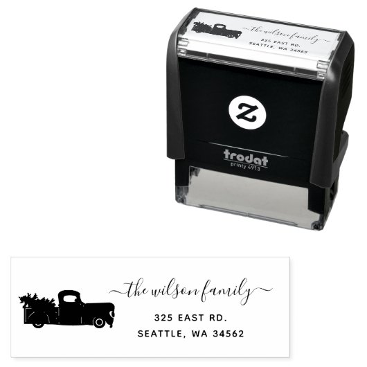 Vakantie voor kerstboomtruck Terug Adres Zelfinktende Stempel (In situ)