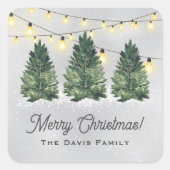 Vakantie voor kerstboomvakantie voor aangepaste fa vierkante sticker (Voorkant)