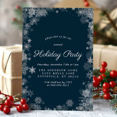 Vakantie voor kerstfeestdag in Navy Blue Snowflake Kaart