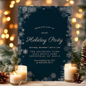 Vakantie voor kerstfeestdag in Navy Blue Snowflake Kaart