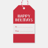 Vakantie voor liefde en rode, geborstelde Script Cadeaulabel (Achterkant)