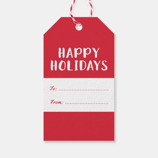 Vakantie voor liefde en rode, geborstelde Script Cadeaulabel (Achterkant)