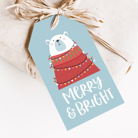 Vakantie voor Merry & Bright Polar Beer Cadeaulabel