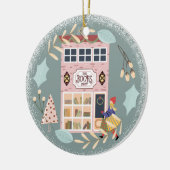 Vakantie voor moderne leessenclub keramisch ornament (Links)